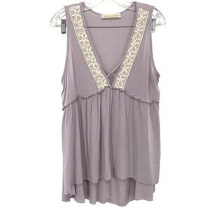 Magnolia South Sheer Boho Fairy Embroidered Lace Peasant Tank Top